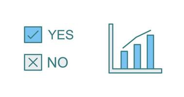 sì no opzione e statistica icona vettore