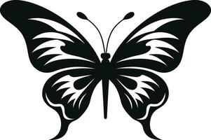 artistico Ali farfalla logo nel noir artigianale nel ombre nero farfalla design vettore