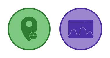 Posizione statistica e pagina web statistica icona vettore