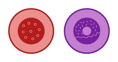 biscotto e ciambella icona vettore