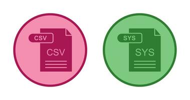 csv e SYS icona vettore