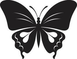 artistico la libertà elegante farfalla simbolo eleganza nel monocromatico nero farfalla logo vettore