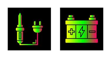 saldatura e batteria icona vettore