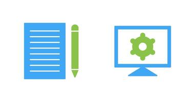 Scrivi risposta e computer impostazioni icona vettore