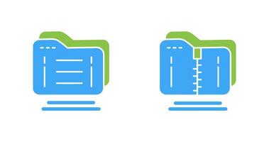 cartella e compressa icona vettore