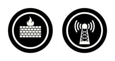 firewall e Torre icona vettore