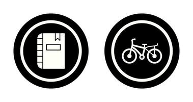 diario e bicicletta icona vettore