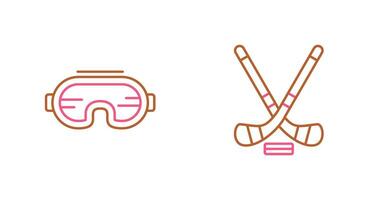 goggle e ghiaccio hockey icona vettore