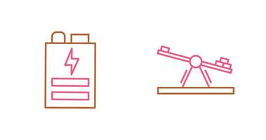 batteria e altalena icona vettore