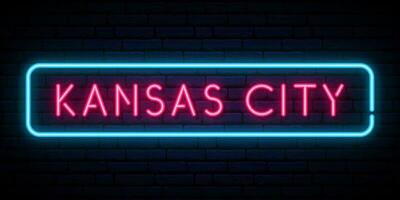 Kansas città neon cartello. vettore