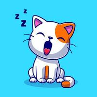 carino gatto sbadigli assonnato cartone animato vettore icona illustrazione. animale natura icona concetto isolato premio vettore. piatto cartone animato stile