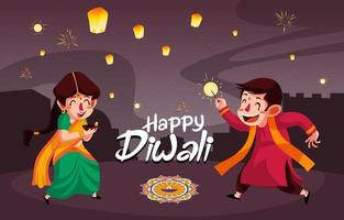 buon giorno del festival di diwali vettore