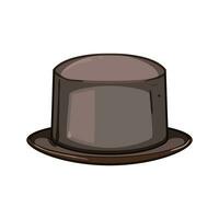 elegante cilindro cappello cartone animato vettore illustrazione