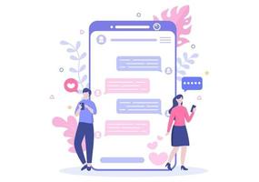 illustrazione del design piatto dell'app di incontri vettore
