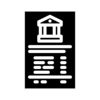 banca riconciliazione glifo icona vettore illustrazione