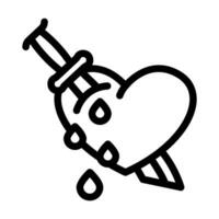 cuore tatuaggio arte Vintage ▾ linea icona vettore illustrazione