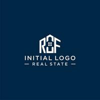 iniziale lettera rf monogramma logo con astratto Casa forma, semplice e moderno vero tenuta logo design vettore