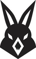 contemporaneo coniglio logo simbolo premio nero coniglietto insegne vettore