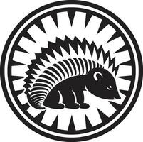 grassetto e bellissimo armadillo logo nel nero intricato nero armadillo icona un' opera di arte vettore