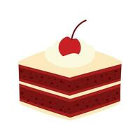 rosso velluto torta carino cartone animato dolce dolce cibo bar menù vettore illustrazione