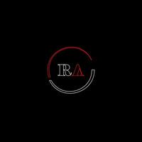 RA creativo moderno lettere logo design modello vettore