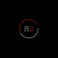 ru creativo moderno lettere logo design modello vettore