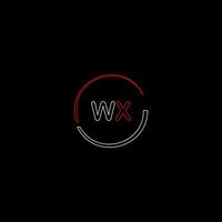 wx creativo moderno lettere logo design modello vettore