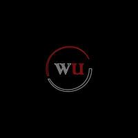 wu creativo moderno lettere logo design modello vettore