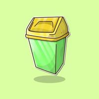 illustrazione vettoriale di bidone della spazzatura verde adatto per il tuo progetto