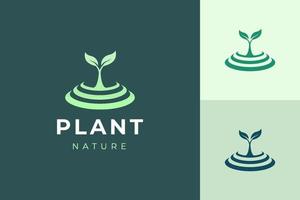 modello di logo organico naturale con forma di pianta semplice e pulita vettore