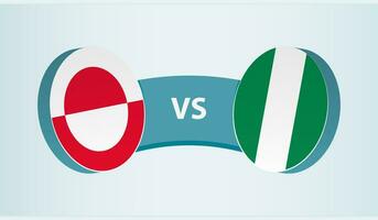 Groenlandia contro Nigeria, squadra gli sport concorrenza concetto. vettore
