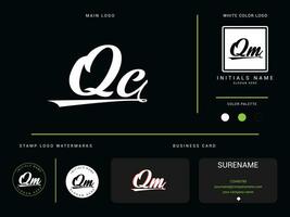 minimalista qc lusso abbigliamento logo, unico qc logo icona con il branding per capi di abbigliamento attività commerciale vettore