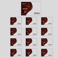 scrivania calendario per 2024 anno nel pulito minimo stile. vettore