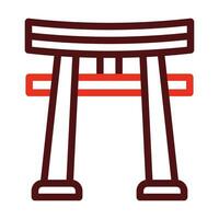 torii cancello vettore di spessore linea Due colore icone per personale e commerciale uso.
