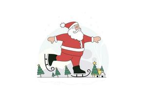 Santa Claus è ghiaccio pattinando vettore