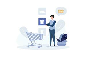 shopping in linea onboarding App schermi vettore