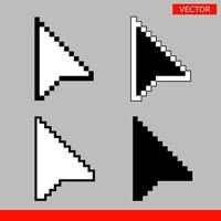 segno dell'icona dei cursori freccia in bianco e nero senza pixel vettore