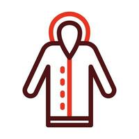 lungo cappotto vettore di spessore linea Due colore icone per personale e commerciale uso.