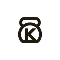 lettera K dumbell semplice silhouette logo vettore