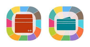 scatola e portafoglio icona vettore