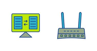 file condivisione e router icona vettore