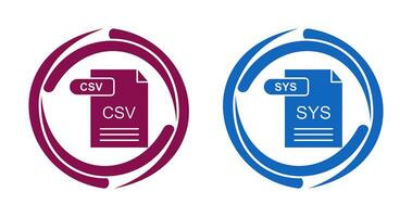 csv e SYS icona vettore