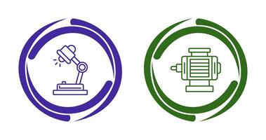 scrivania lampada e elettrico il motore icona vettore