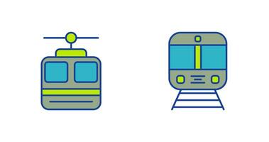 cavo auto e treno icona vettore