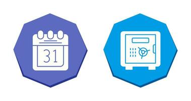 calendario e sicuro scatola icona vettore