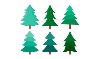 mano disegnato cartone animato Natale alberi collezione per Natale azione illustrazione vettore