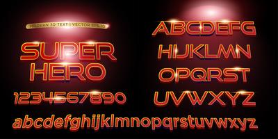 Supereroe 3D stilizzato Lettering Testo, Font &amp; Alfabetico vettore