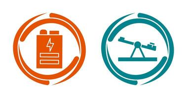 batteria e altalena icona vettore