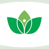 benessere Salute le foglie umano figura moderno astratto logo vettore