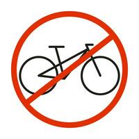 bicicletta divieto cartello. no bicicletta icona. vettore schema illustrazione.